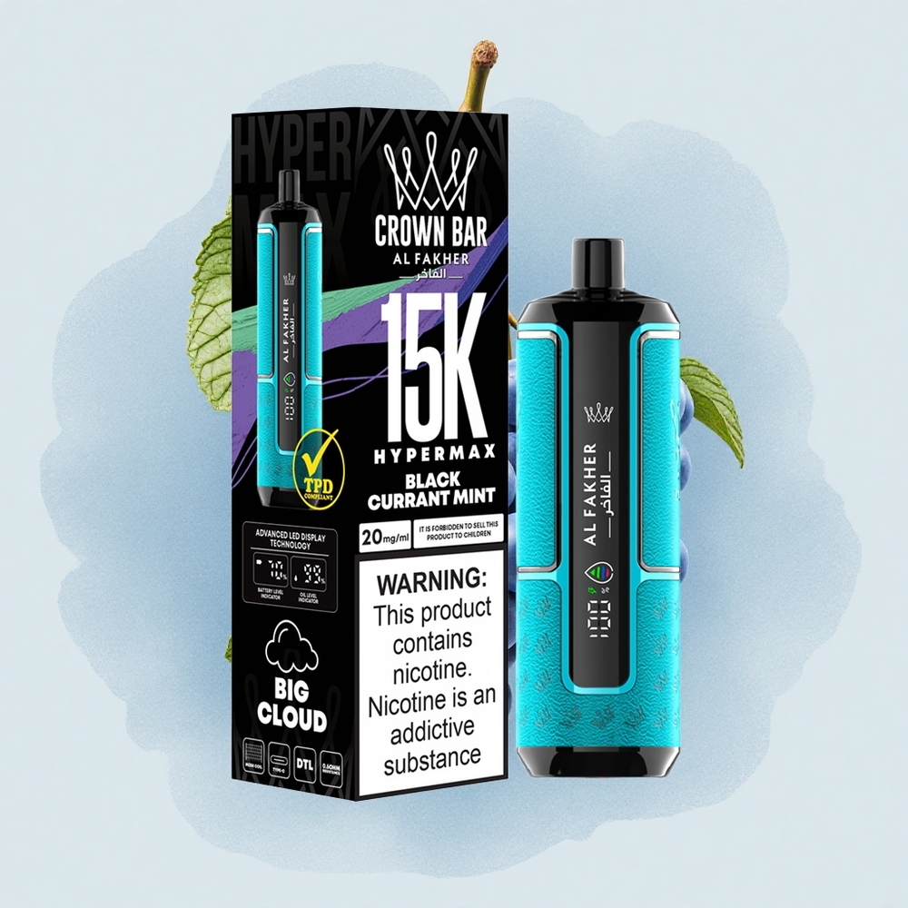 Al Fakher Crown Bar 15K Hypermax Касисова Мента 22мл 600мAh Type-C