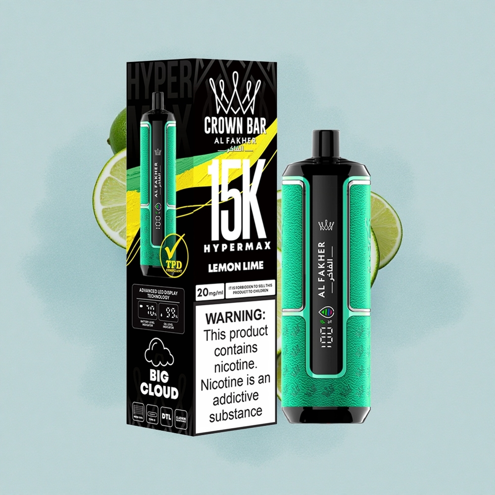 Al Fakher Crown Bar 15K Hypermax Лимон Лайм 22мл 600мАч Type-C