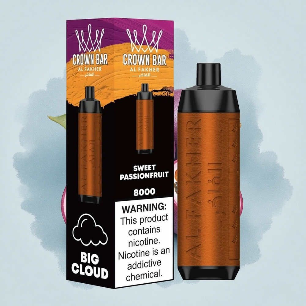 Al Fakher Crown Bar 8000 Crystal Сладка Пасионфрут с 18мл и 5мг Никотин
