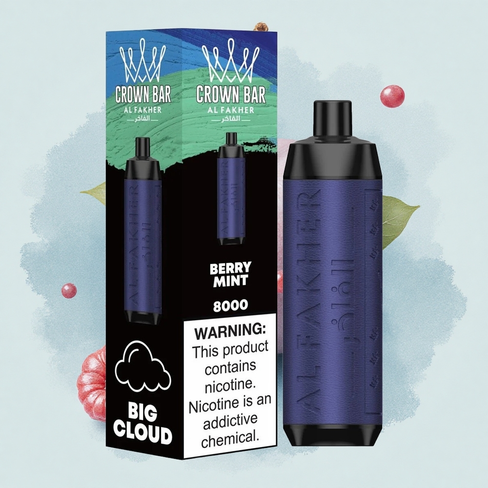 Al Fakher Crown Bar 8000 Crystal Горска Мента Кристал с 18мл и 5мг