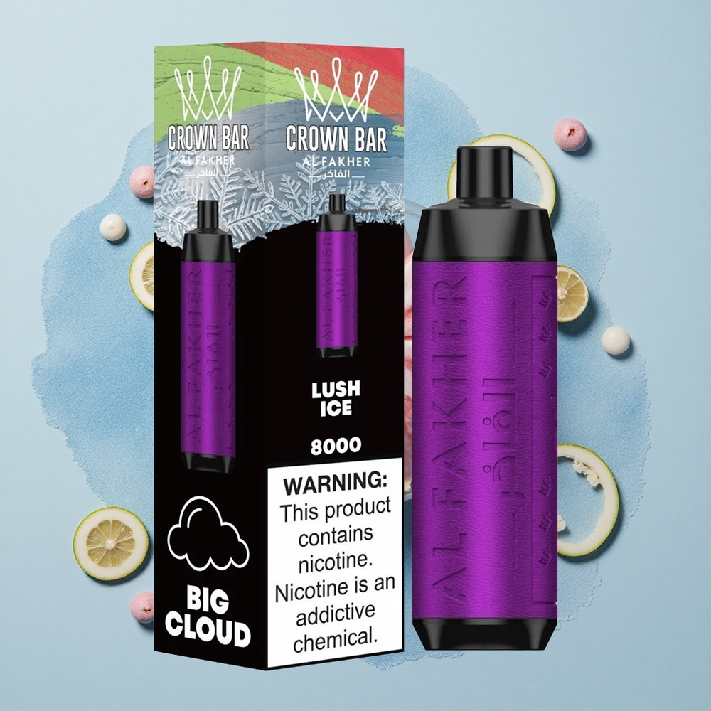 Al Fakher Crown Bar 8000 Crystal Леден Лъск Кристал с 18мл течност и 5мг никотин