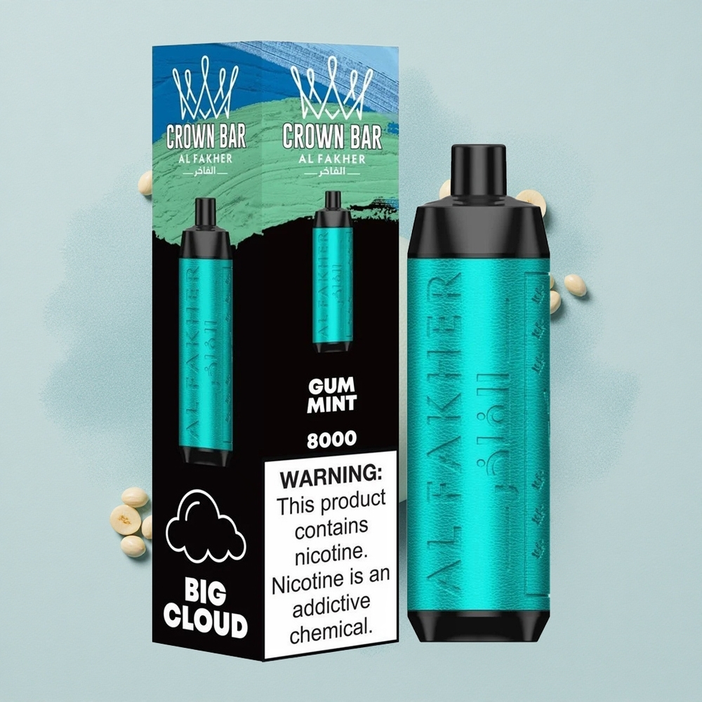Al Fakher Crown Bar 8000 Crystal Дъвка Мента Кристал 18мл USB-C 5mg