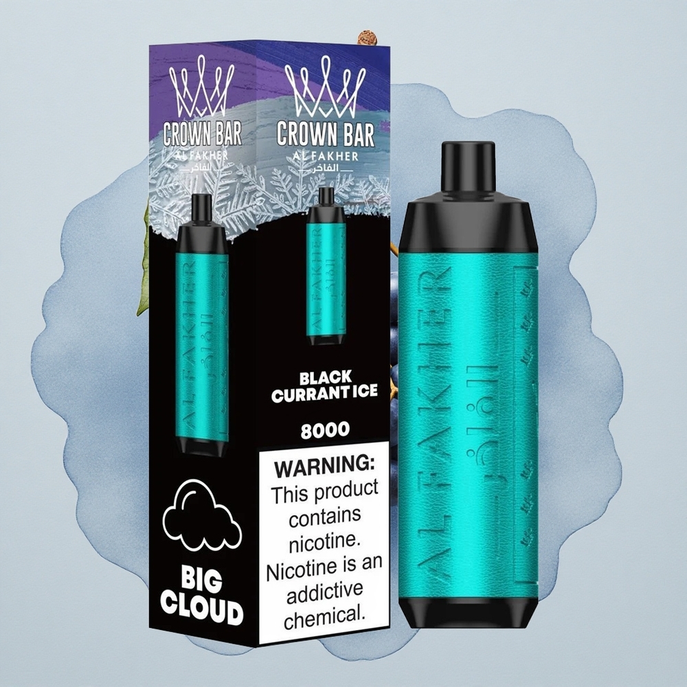 Al Fakher Crown Bar 8000 Crystal Черна френска малина лед 600mAh 18ml 5mg
