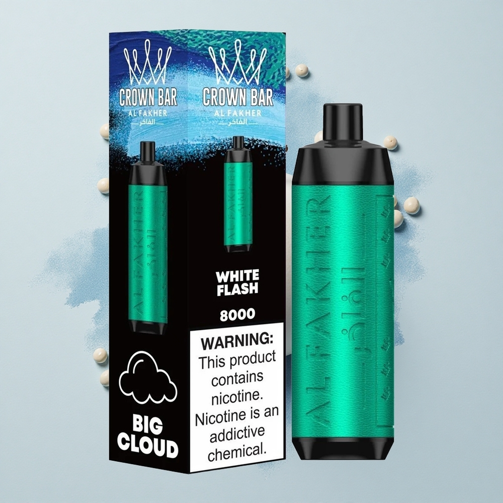 Al Fakher Crown Bar 8000 Crystal Бял Флаш 600mAh 18ml 5mg