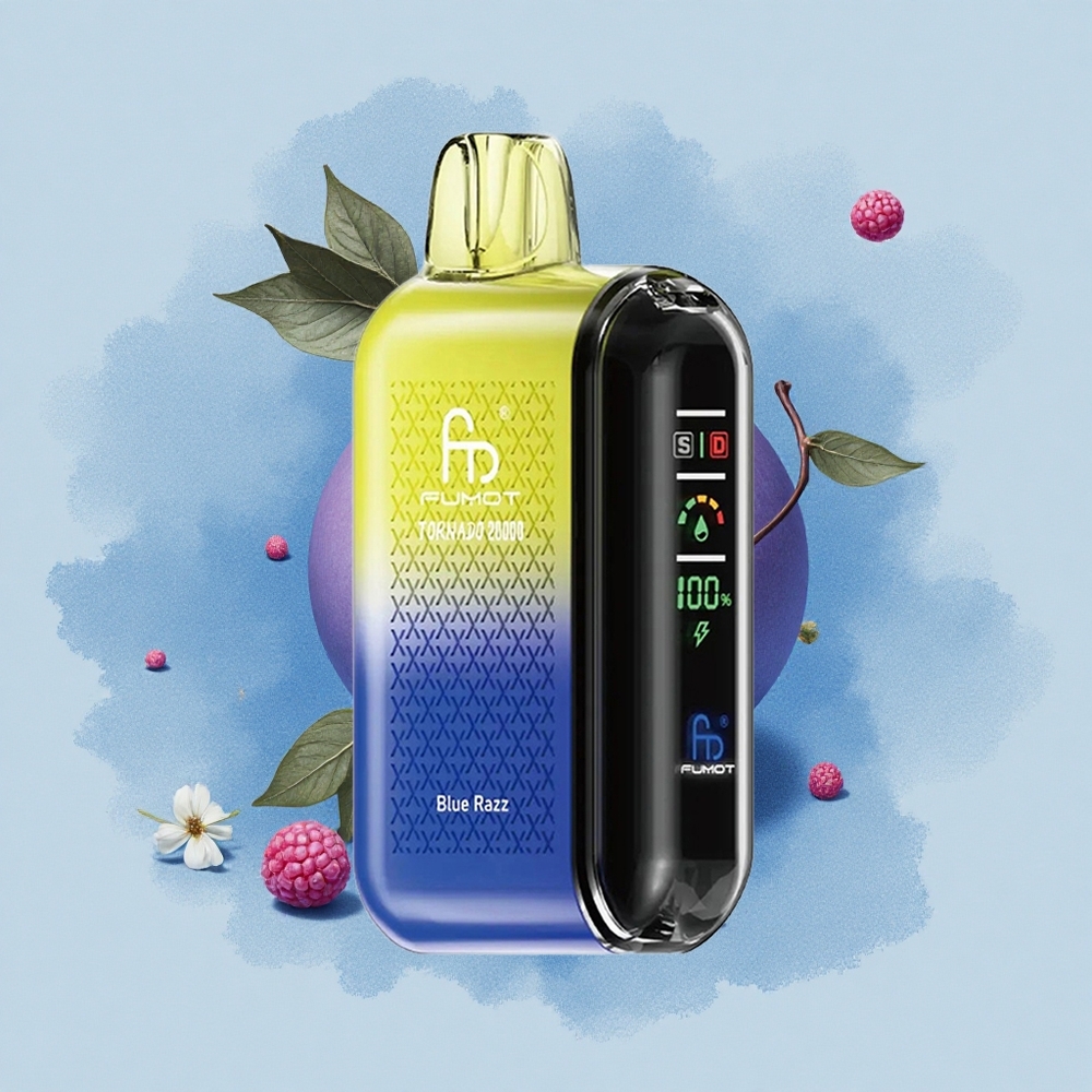Fumot Tornado 20000 Puffs Синьо Малинов Двойна Мрежа 20ml 2%