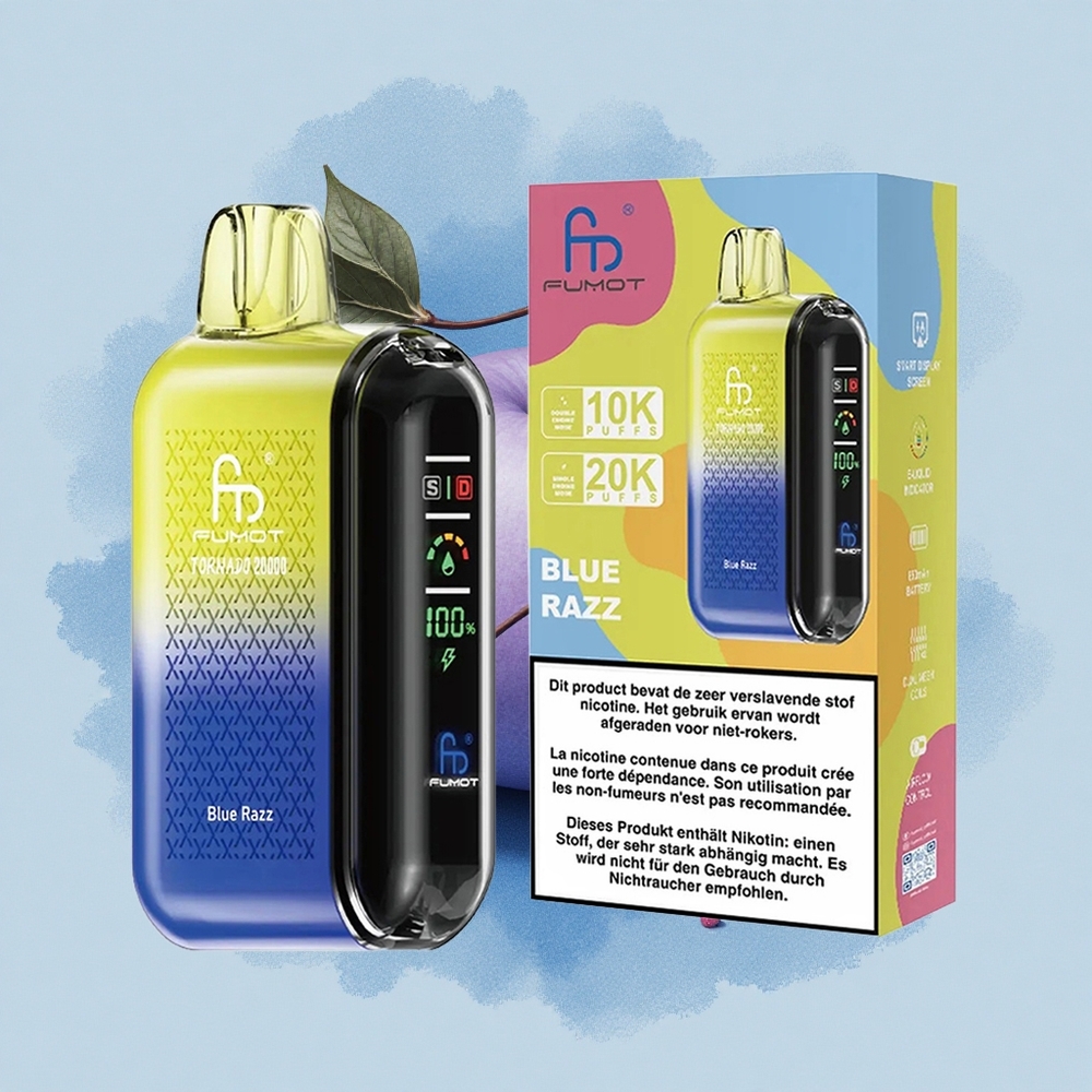 Fumot Tornado 20000 Puffs Синьо Малинов Двойна Мрежа 20ml 2%