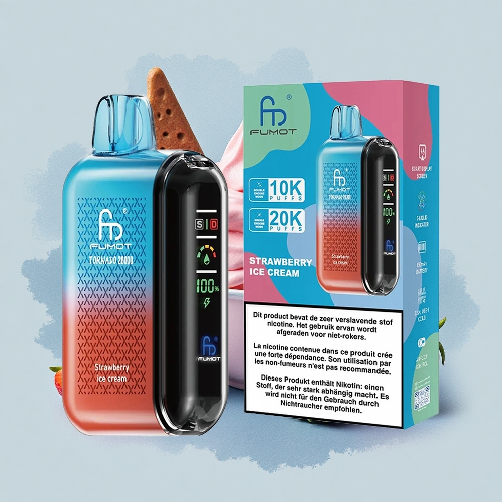 Fumot Tornado 20000 Puffs Ягодов Сладолед с Dual Mesh Coil и Airflow Control