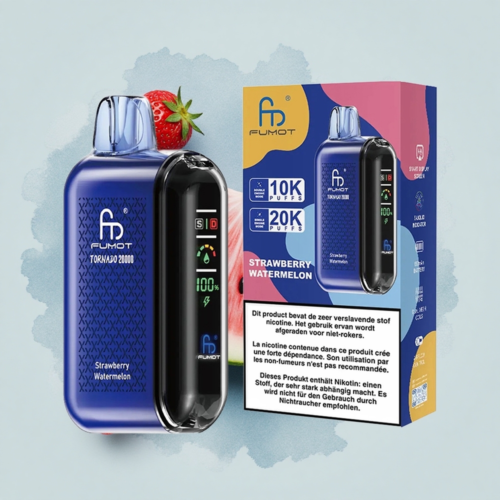 Fumot Tornado 20000 Puffs Ягода Диня Dual Mesh Coil Smart Display