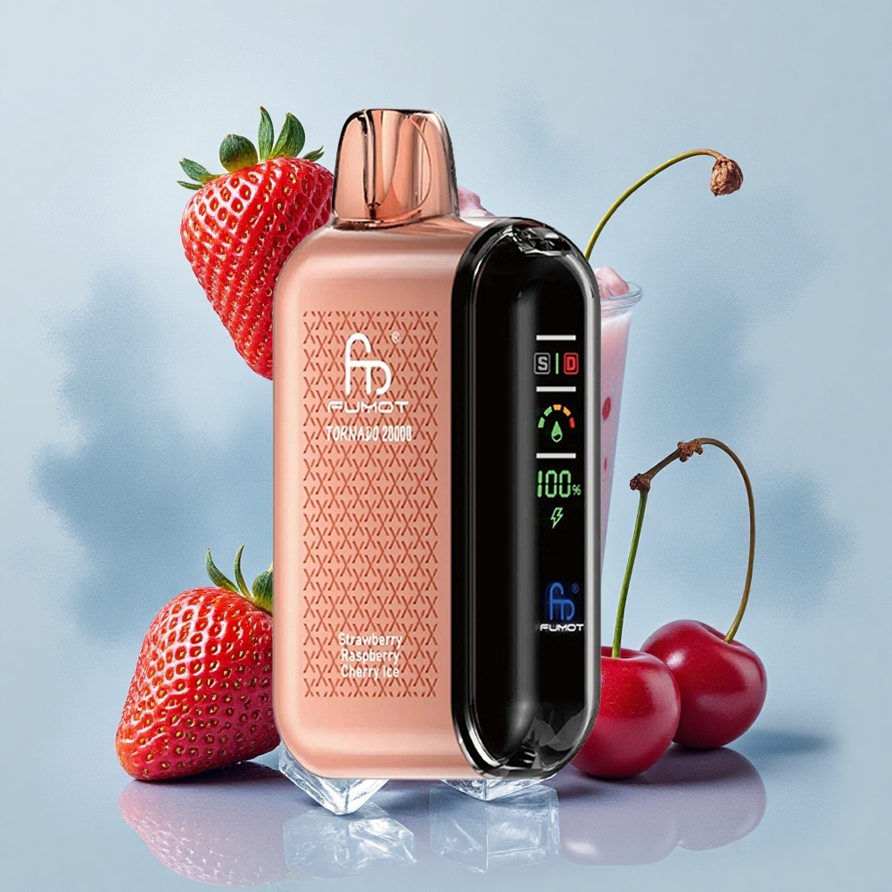 Fumot Tornado 20000 Puffs Ягода Малина Череша Лед с Dual Mesh Coil и Smart Display