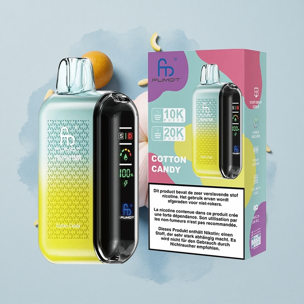 Fumot Tornado 20000 Puffs Памучна захар Dual Mesh