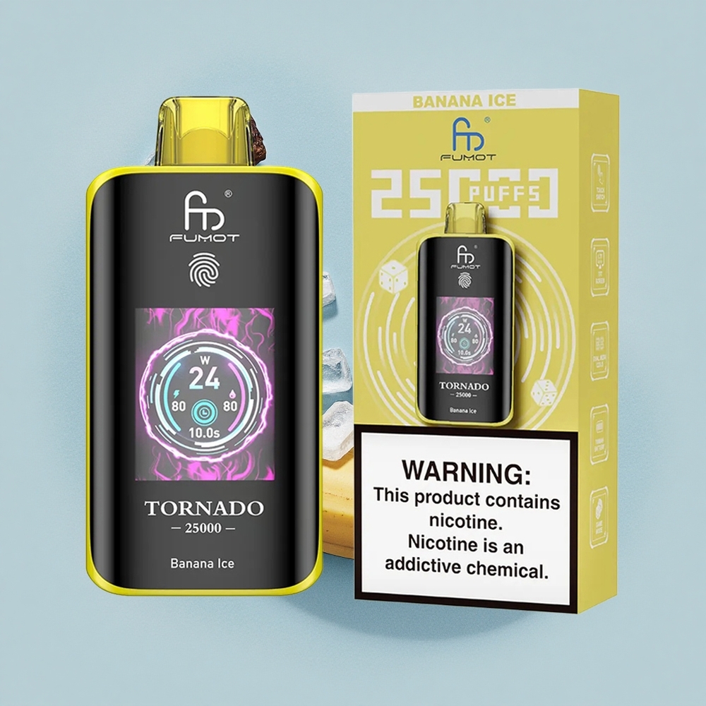 Fumot Tornado 25000 Puffs Бананен Лед 700mAh 20ml Type-C