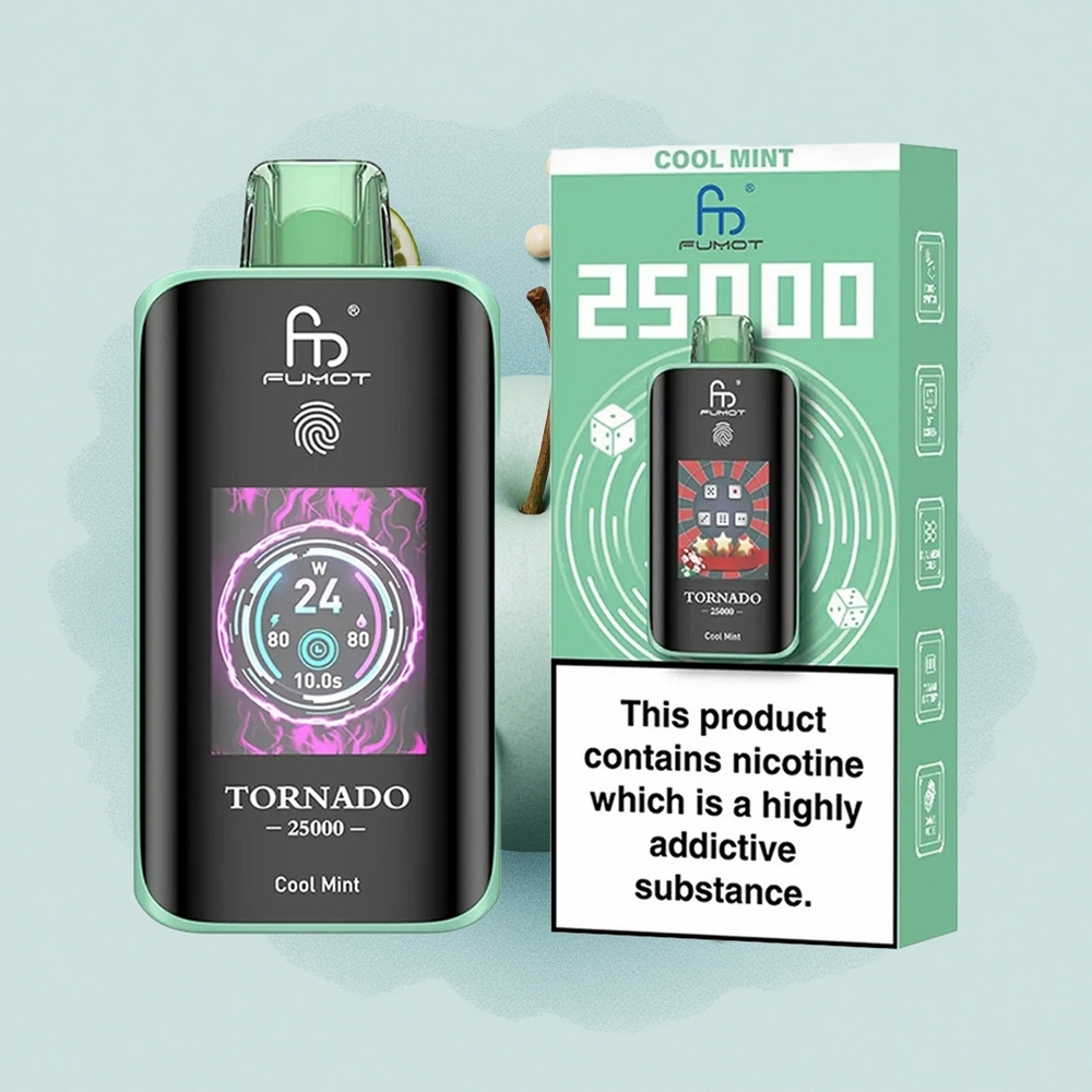 Fumot Tornado 25000 Puffs Хладен Мента Екран 700mAh 20ml