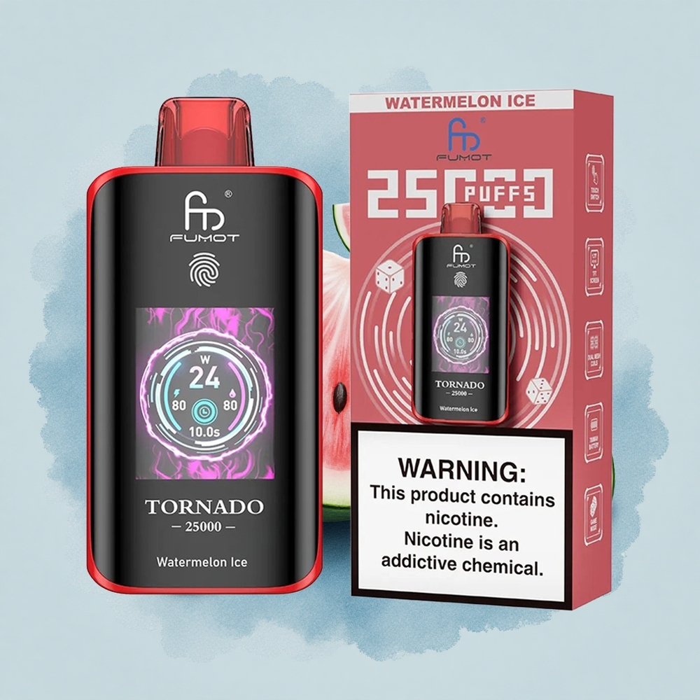 Fumot Tornado 25000 Puffs Динена Ледена Екран 700mAh Тип-C