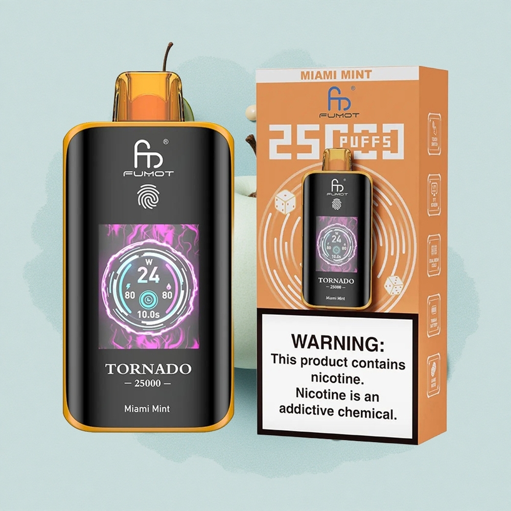 Fumot Tornado 25000 Puffs Софийска Мента Екран 700mAh Тип-C