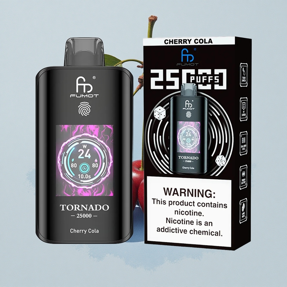 Fumot Tornado 25000 Puffs Черешова Кола Екран Батерия 700mAh