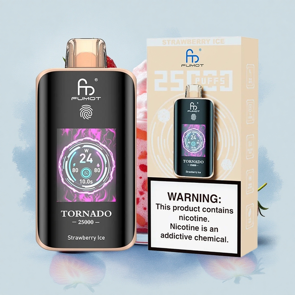 Fumot Tornado 25000 Puffs Ягодов Лед Екран Батерия Тип-C