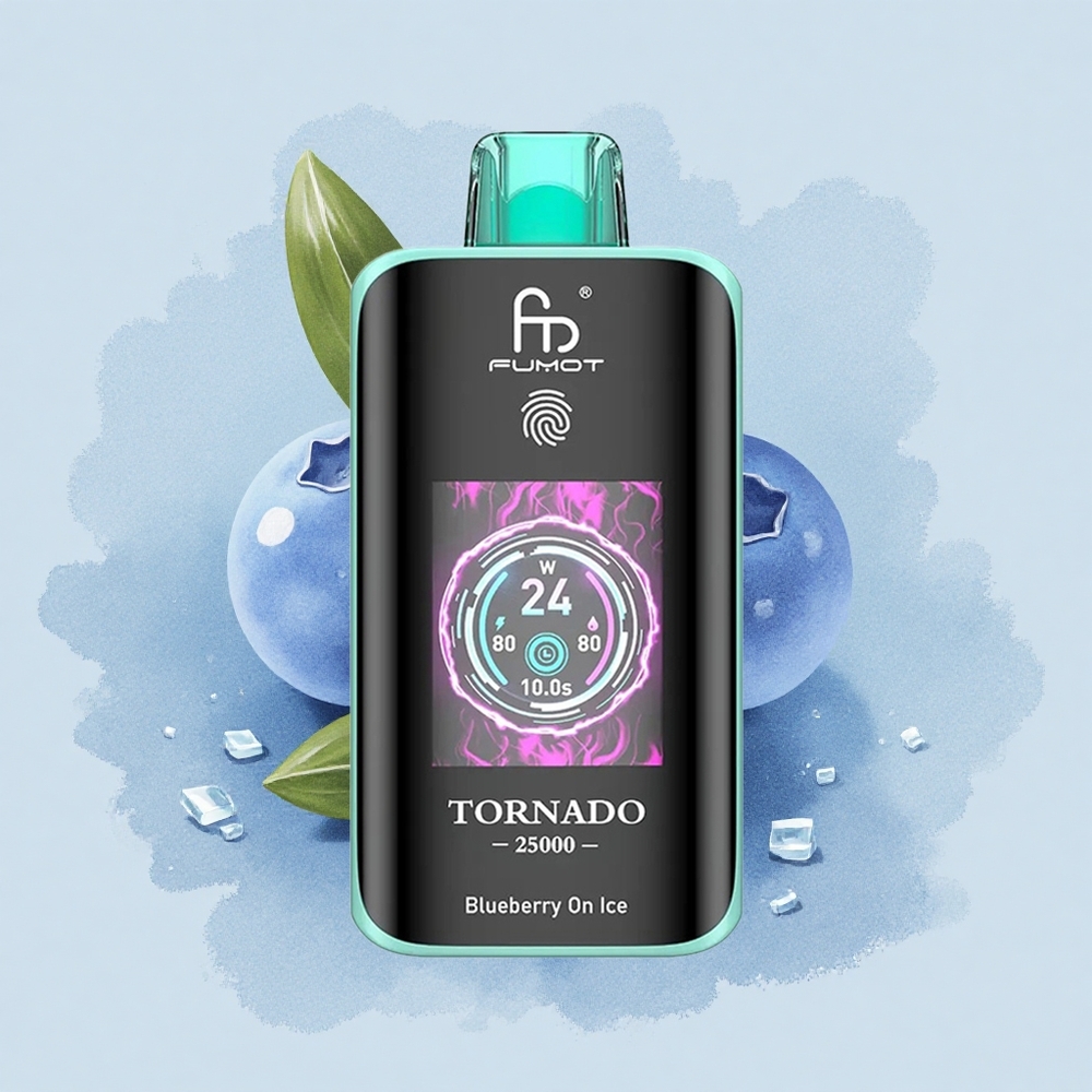 Fumot Tornado 25000 Puffs Боровинка На Лед с HD Екран и 20мл Течност