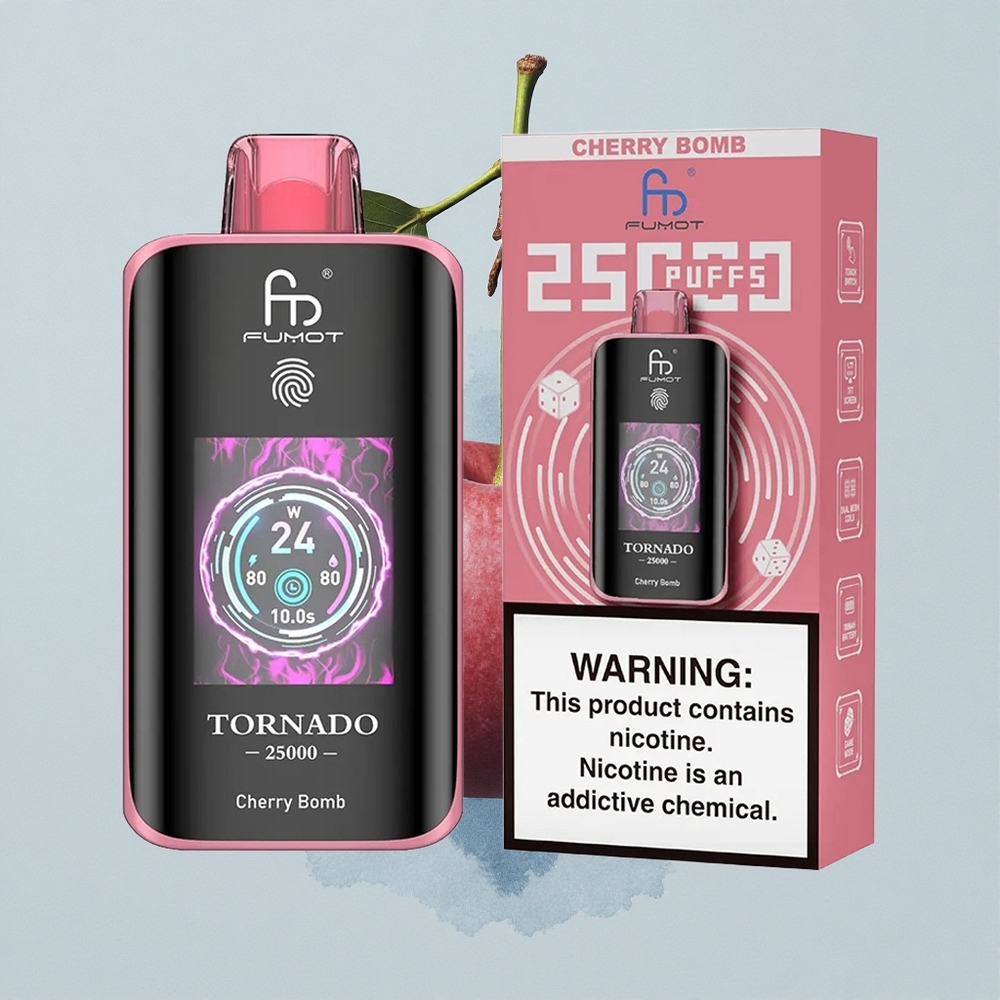 Fumot Tornado 25000 Puffs Черешов Бомба HD с 20ml и Type-C