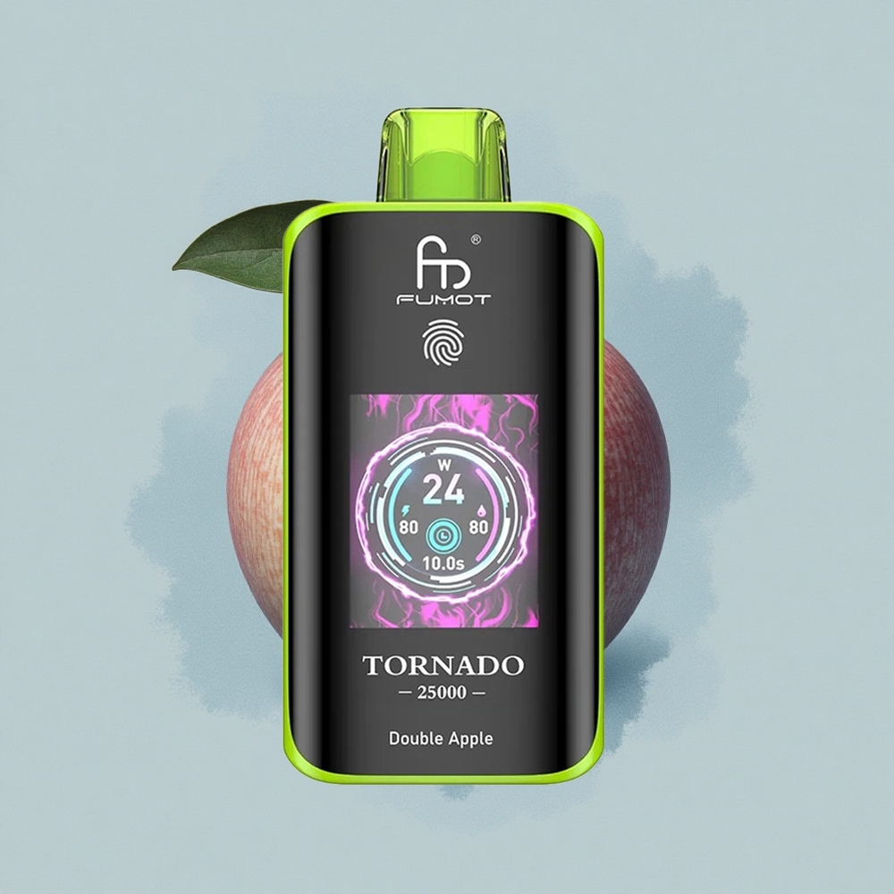 Fumot Tornado 25000 Puffs Двойна Ябълка с HD Екран и 20ml Течност