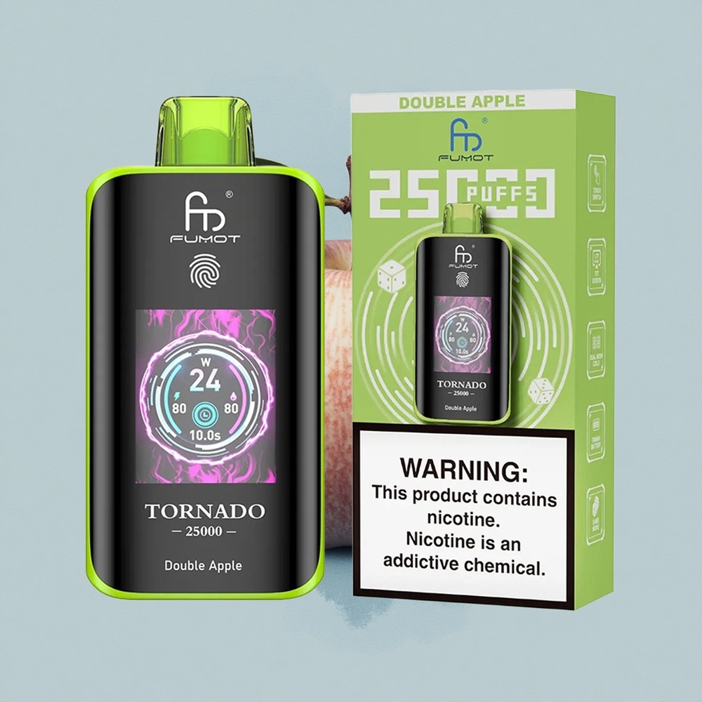 Fumot Tornado 25000 Puffs Двойна Ябълка с HD Екран и 20ml Течност