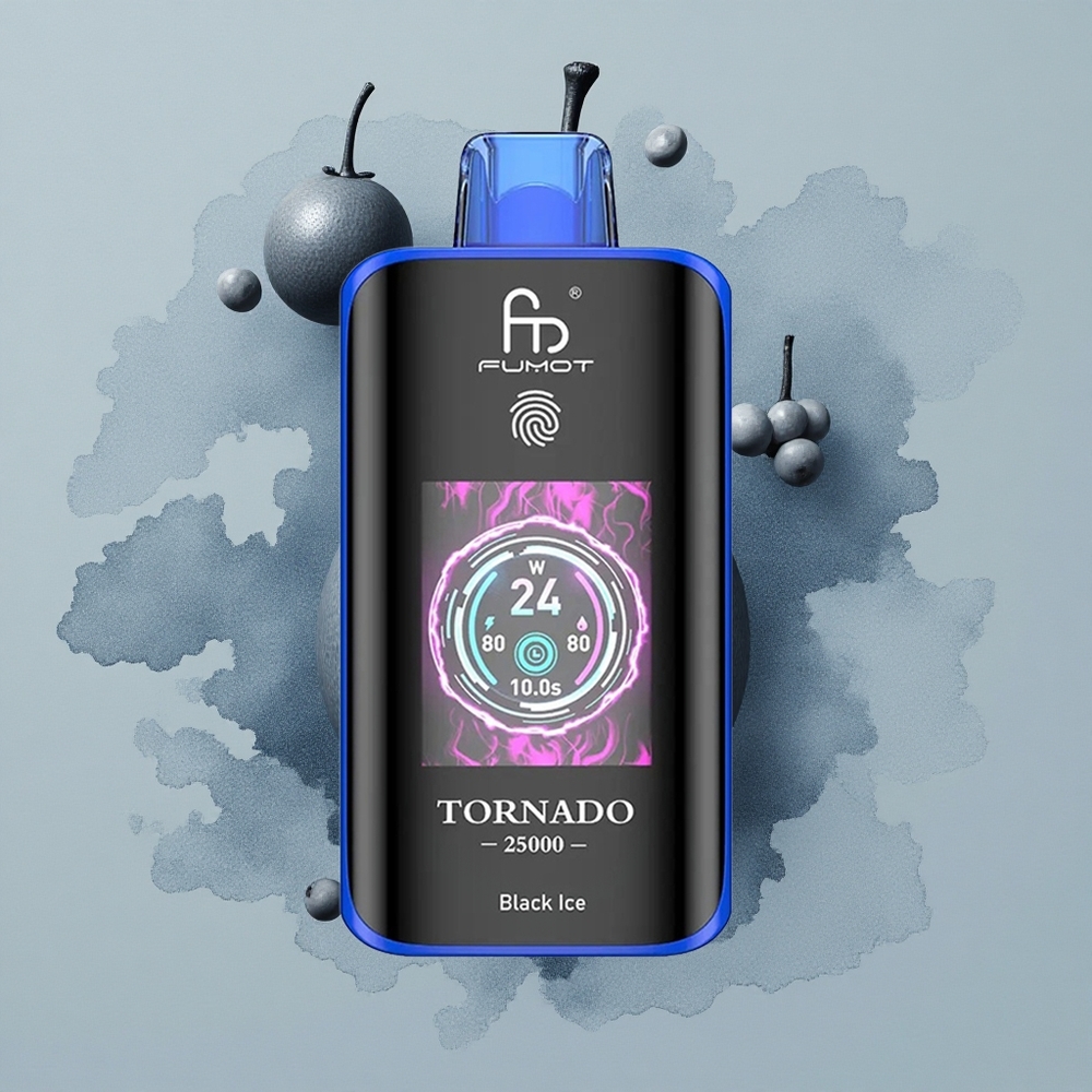 Fumot Tornado 25000 Puffs Черен Лед HD Екран 700mAh