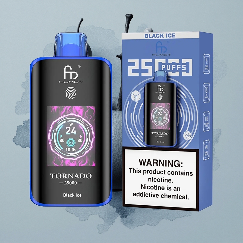 Fumot Tornado 25000 Puffs Черен Лед HD Екран 700mAh