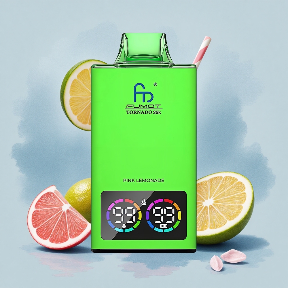 Fumot Tornado 35000 Puffs Розов лимонада с двойна мрежа и RGB светлини
