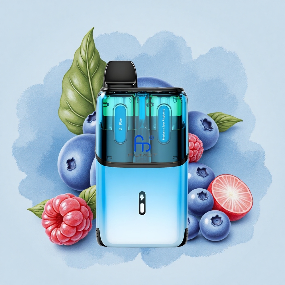 Fumot Ultra T32000 Puffs Д-р Синьо - Боровинка Кисела Малина с Напредъчна Мрежова Намотка и Бързо Зареждане Тип-C