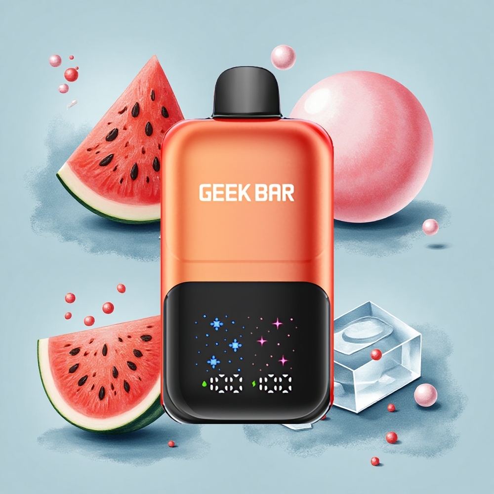 GEEK BAR 2GO 20ml 50000 Puffs Диня Дъвка Леден Аромат с Голям Екран и Регулируем Вкус