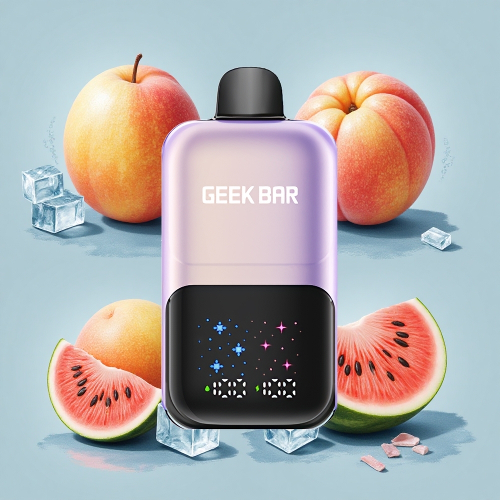 GEEK BAR 2GO 20ml 50000 Puffs Праскова Манго Диня Лед с Голям Екран и Регулируем Вкус