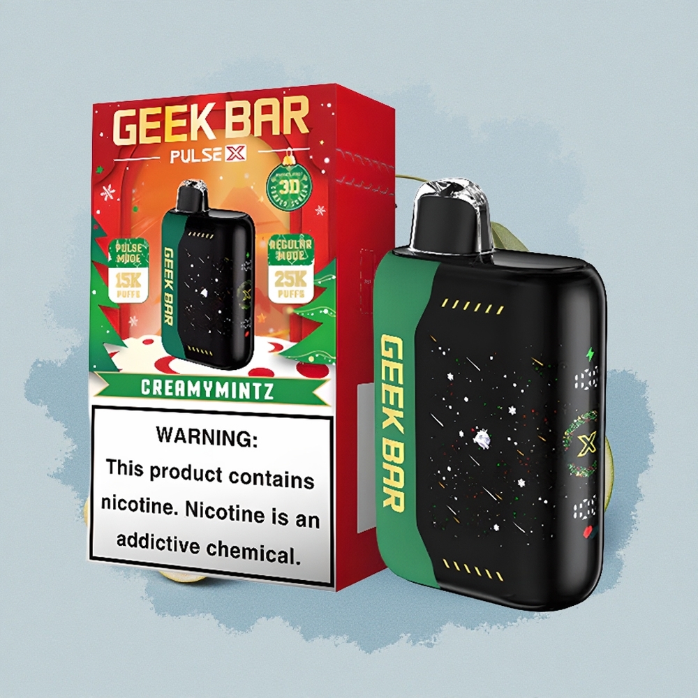 GEEK BAR Pulse X 25000 Puffs Коледна Едиция с Двойна Мрежеста Намотка и 18mL Течност