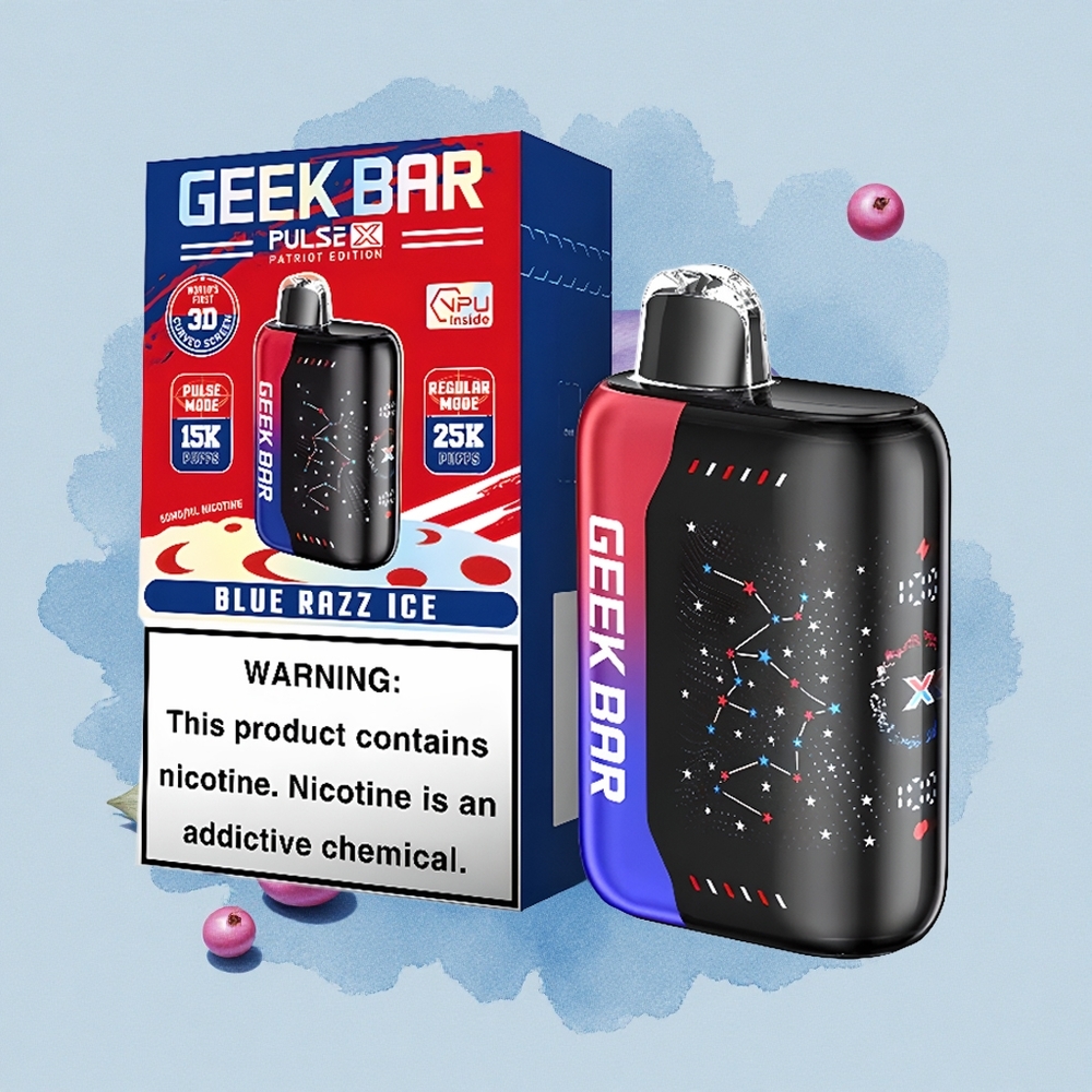 GEEK BAR Pulse X 25000 Puffs Патриот Едишън с Dual Mesh Coil и 3D Curved екран