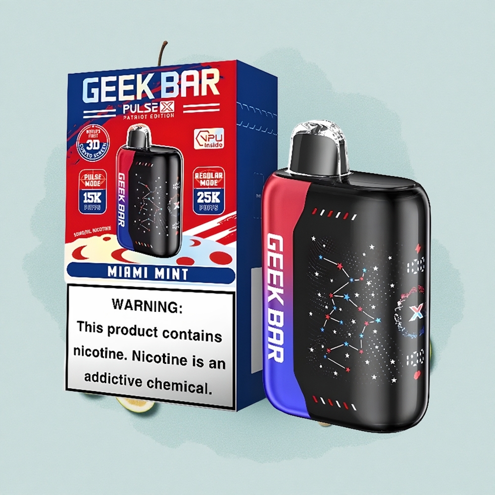 GEEK BAR Pulse X 25000 Puffs Патриот Едишън с Dual Mesh Coil и 3D Curved екран