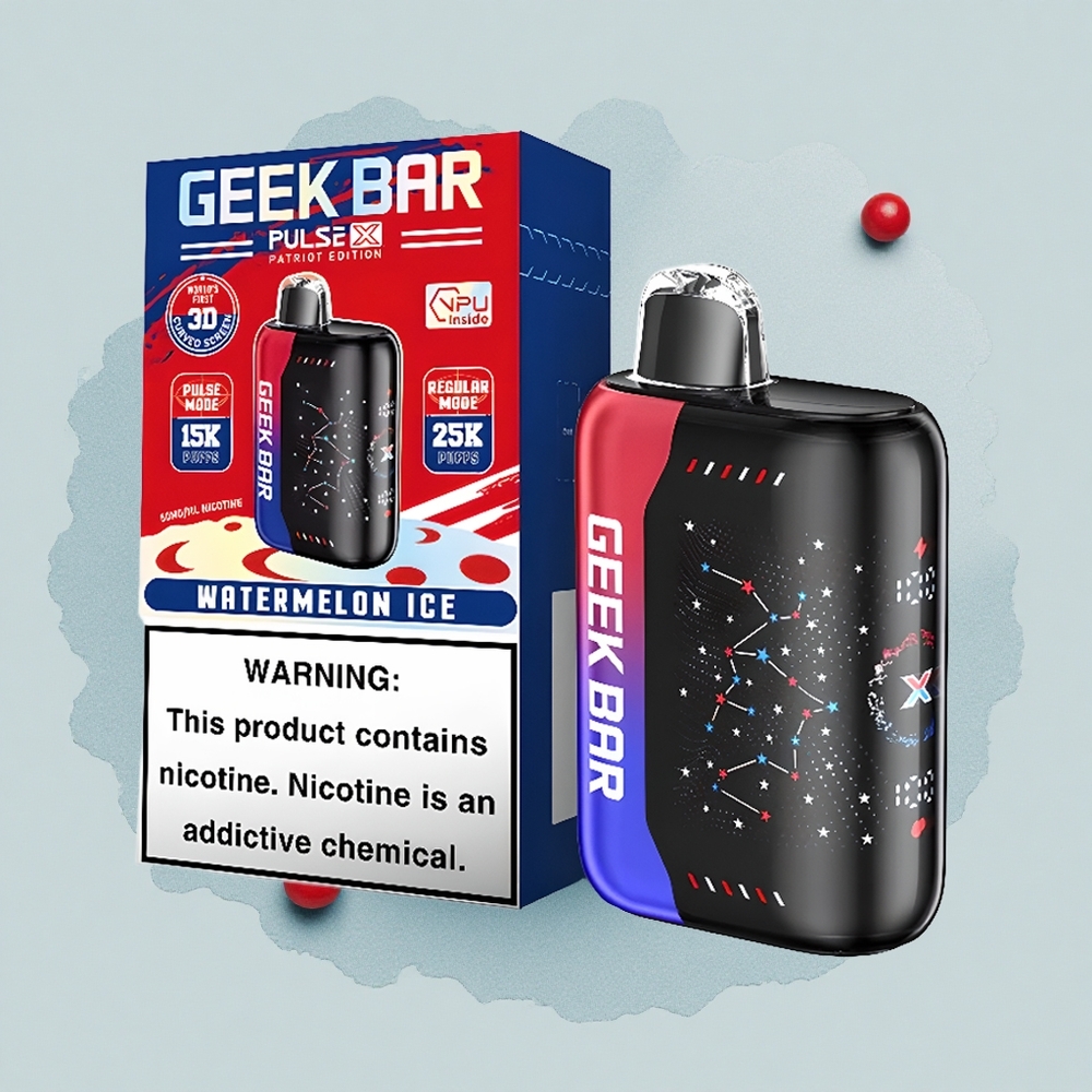 GEEK BAR Pulse X 25000 Puffs Патриот Едишън с Dual Mesh Coil и 3D Curved екран