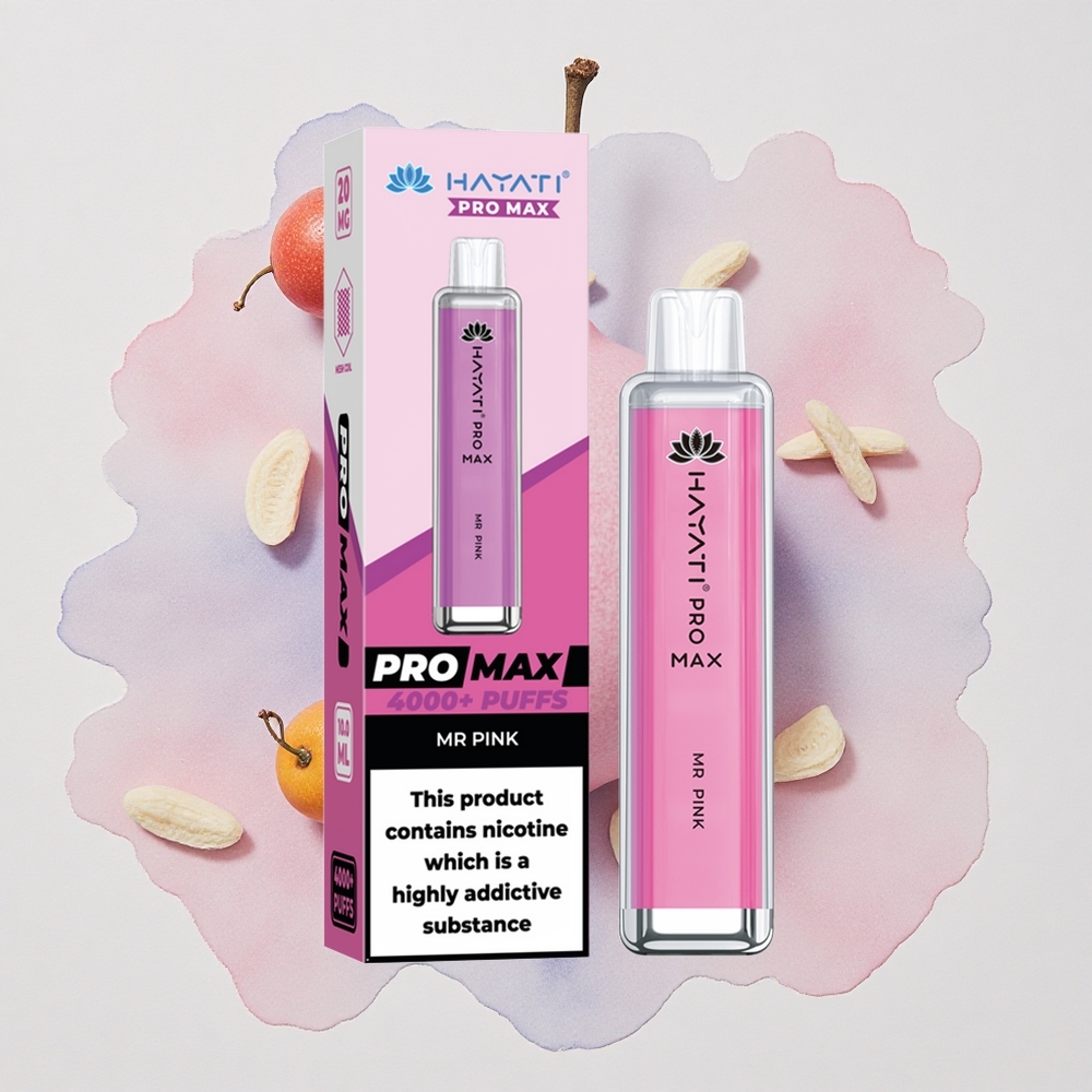 Hayati Pro Max 4000 Puffs Г-н Розов 1400mAh LED Кристал