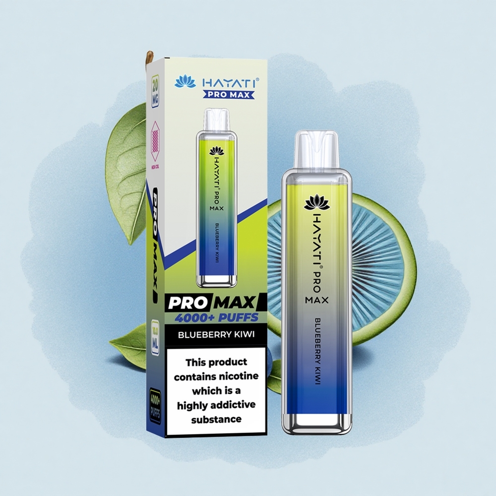 Hayati Pro Max 4000 Puffs Боровинка Киви 1400mAh Кристален