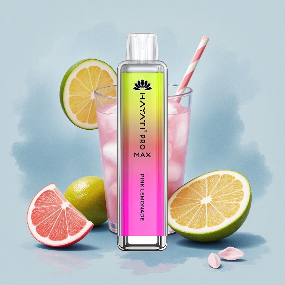 Hayati Pro Max 4000 Puffs Розов лимонада с двоен мрежест намотка и 2мл резервоар