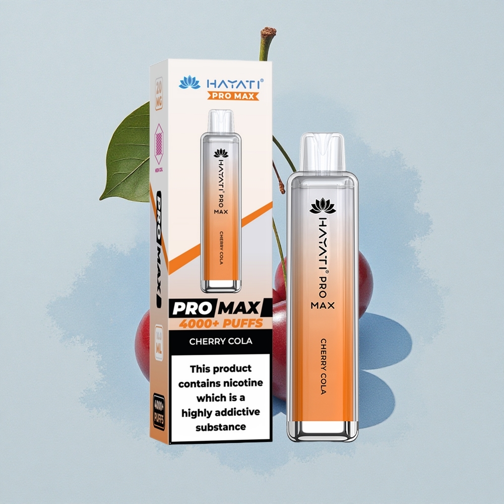Hayati Pro Max 4000 Puffs Черешова Кола с 5% Никотин и 1400mAh Батерия