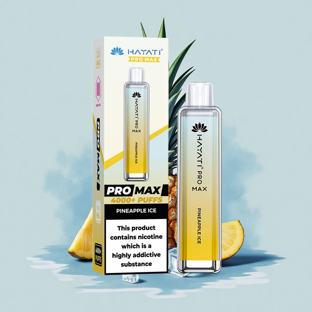 Hayati Pro Max 4000 Puffs Ананас Лед 5% Nicotine Dual Mesh 1400mAh