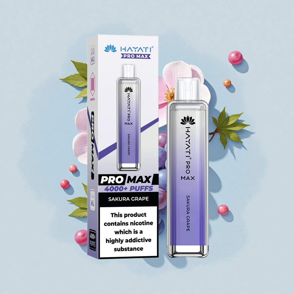 Hayati Pro Max 4000 Puffs Сакура Грозде Dual Mesh 2мл LED