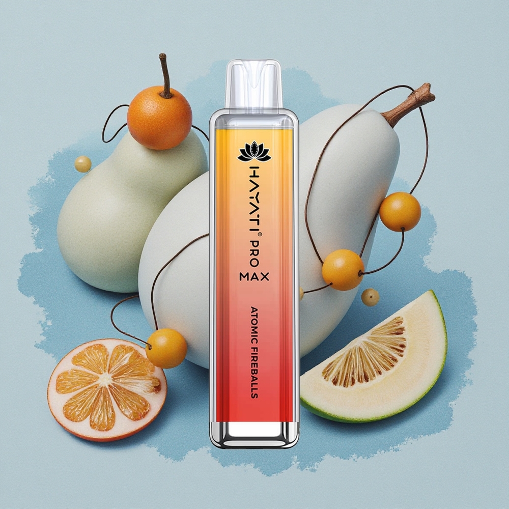 Hayati Pro Max 4000 Puffs Атомни Огнени Топки с Dual Mesh Coil и Rechargeable Battery