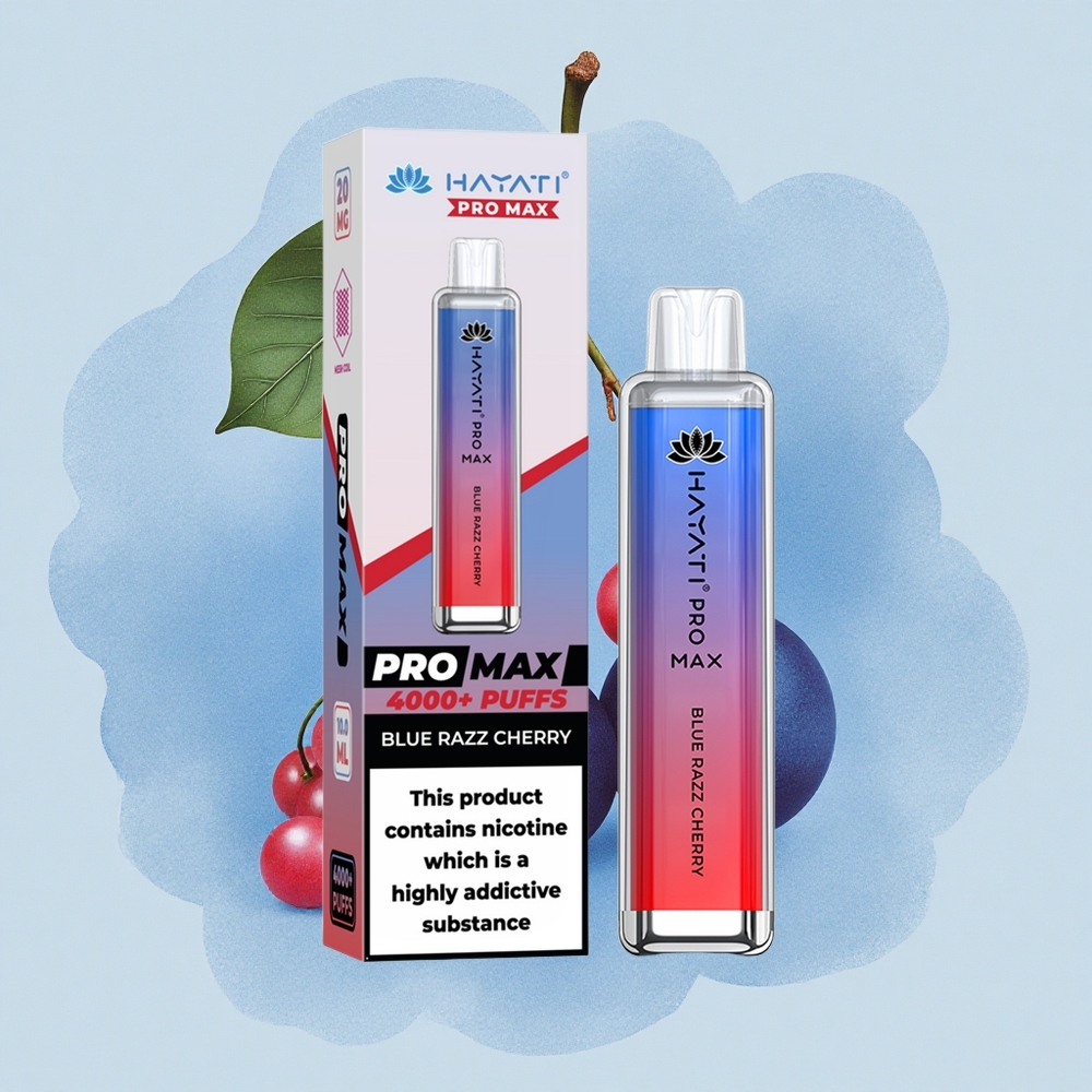 Hayati Pro Max 4000 Puffs Синьо Малинова Череша с Dual Mesh Coil и Rechargeable Battery