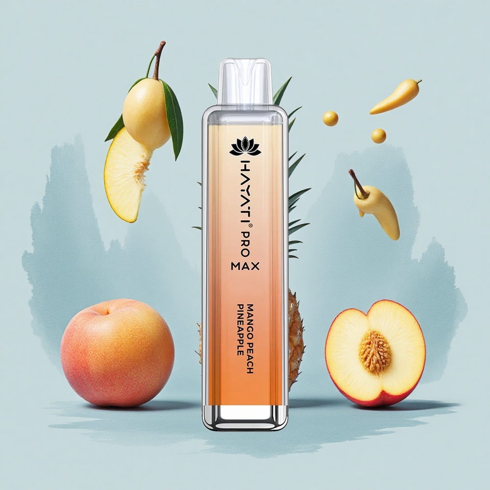 Hayati Pro Max 4000 Puffs Манго Праскова Ананас с Dual Mesh Coil и Rechargeable