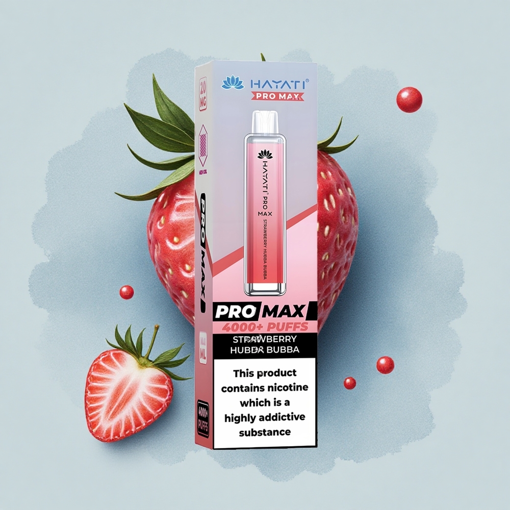 Hayati Pro Max 4000 Puffs Ягода Хъбба Хъбба Двойна Грижа с LED Светлина