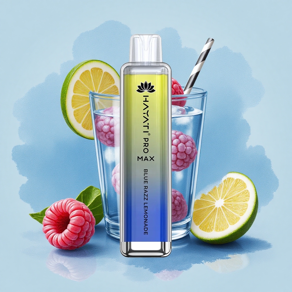 Hayati Pro Max 4000 Puffs Синьо Малинова Лимонада с Двойна Грижа и Кристален Външен Вид