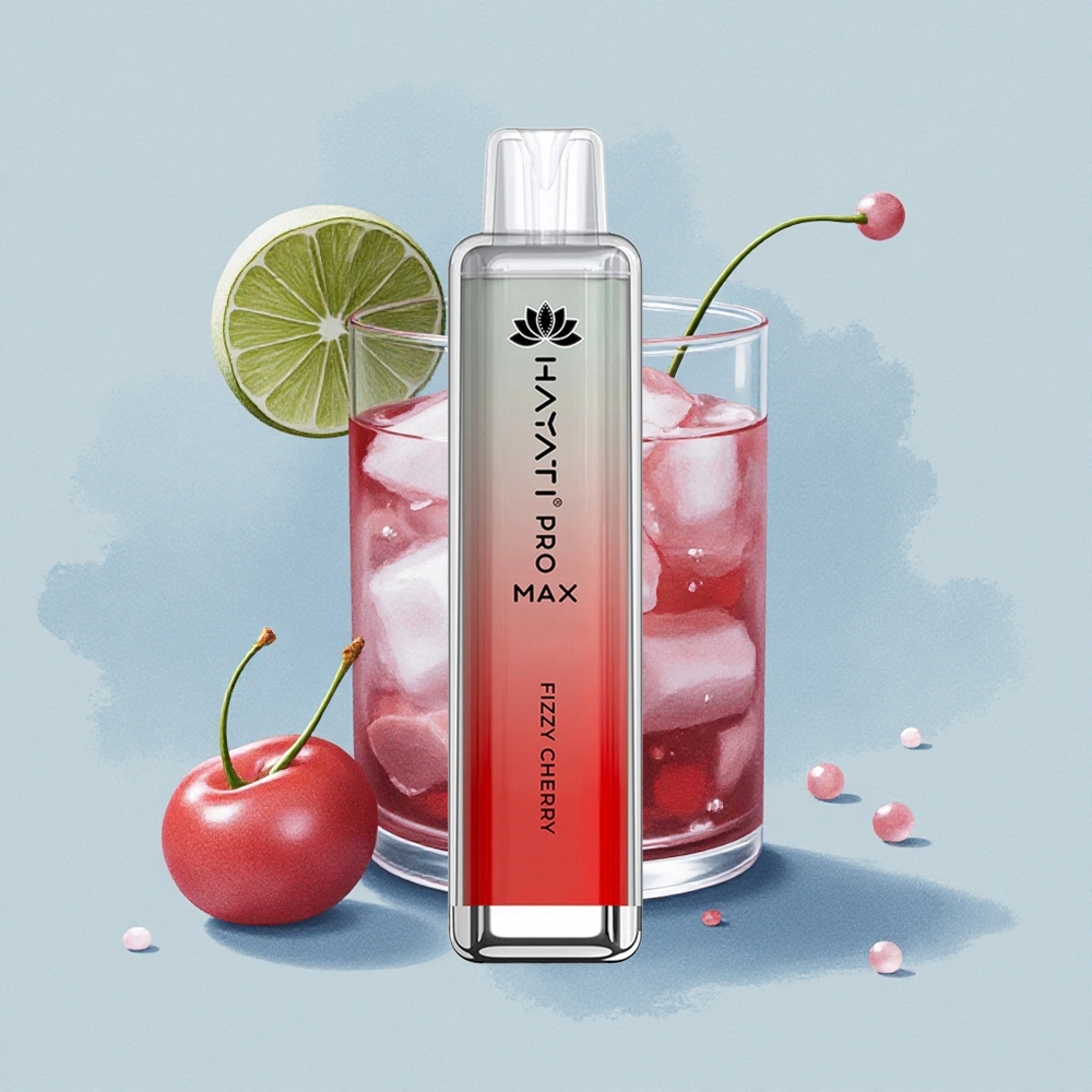 Hayati Pro Max 4000 Puffs Газирана Череша с Двойна Мрежа и Кристален Вид