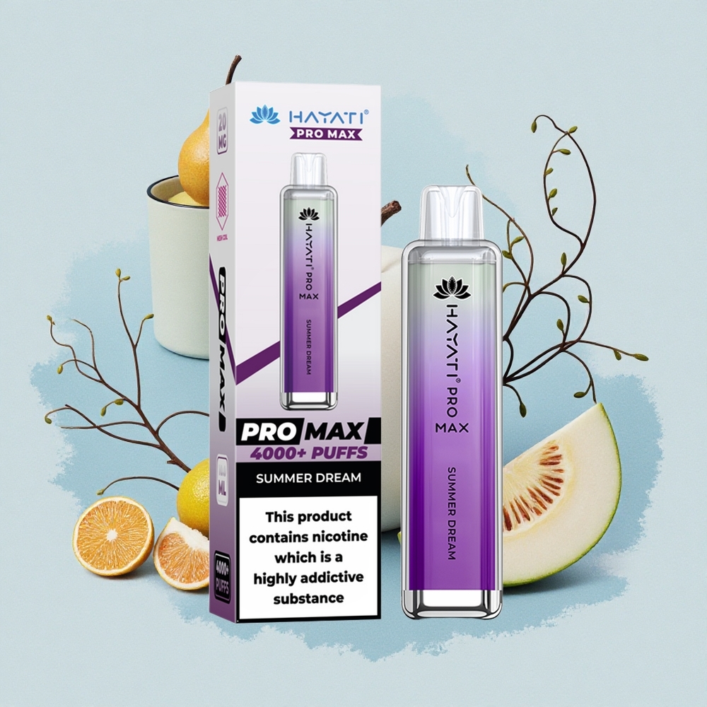 Hayati Pro Max 4000 Puffs Лятна Мечта с Двойна Намотка и Кристален Външен Вид