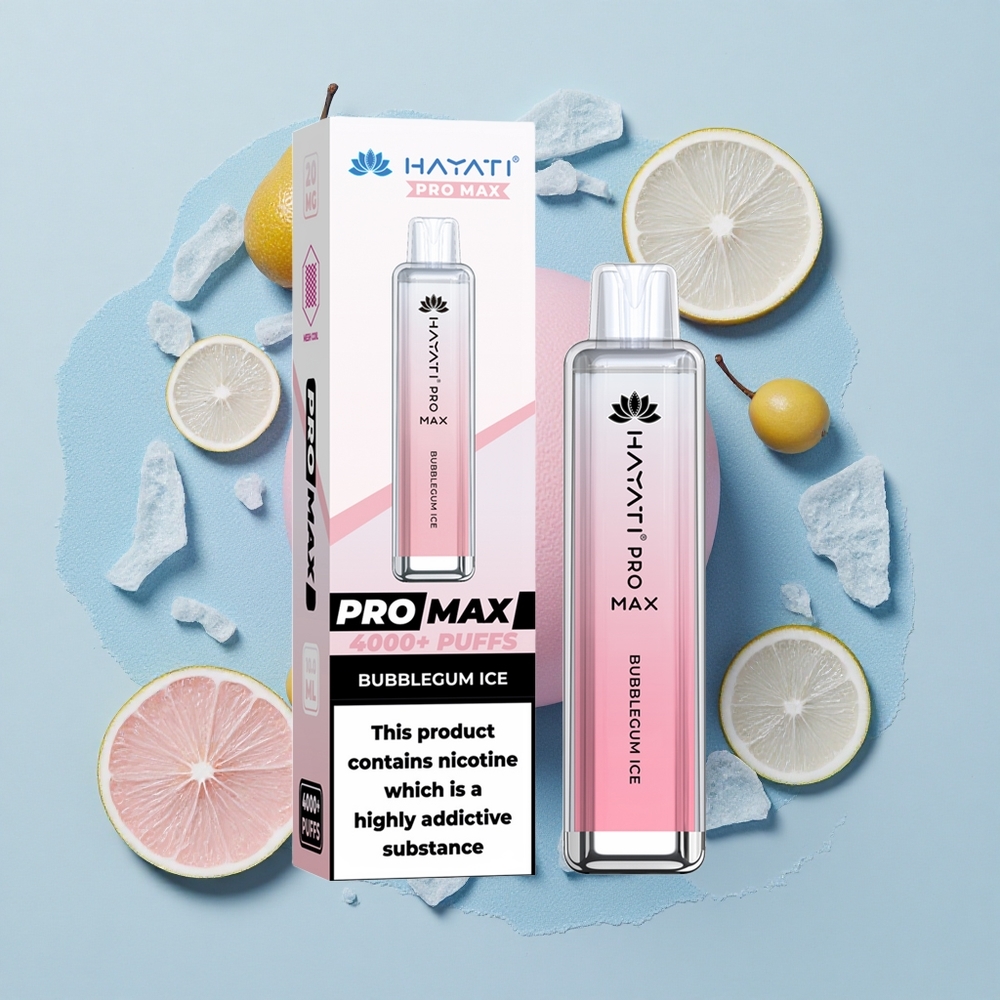 Hayati Pro Max 4000 Puffs Дъвка Леден Аромат с Двойна Намотка и Автоматично Зареждане