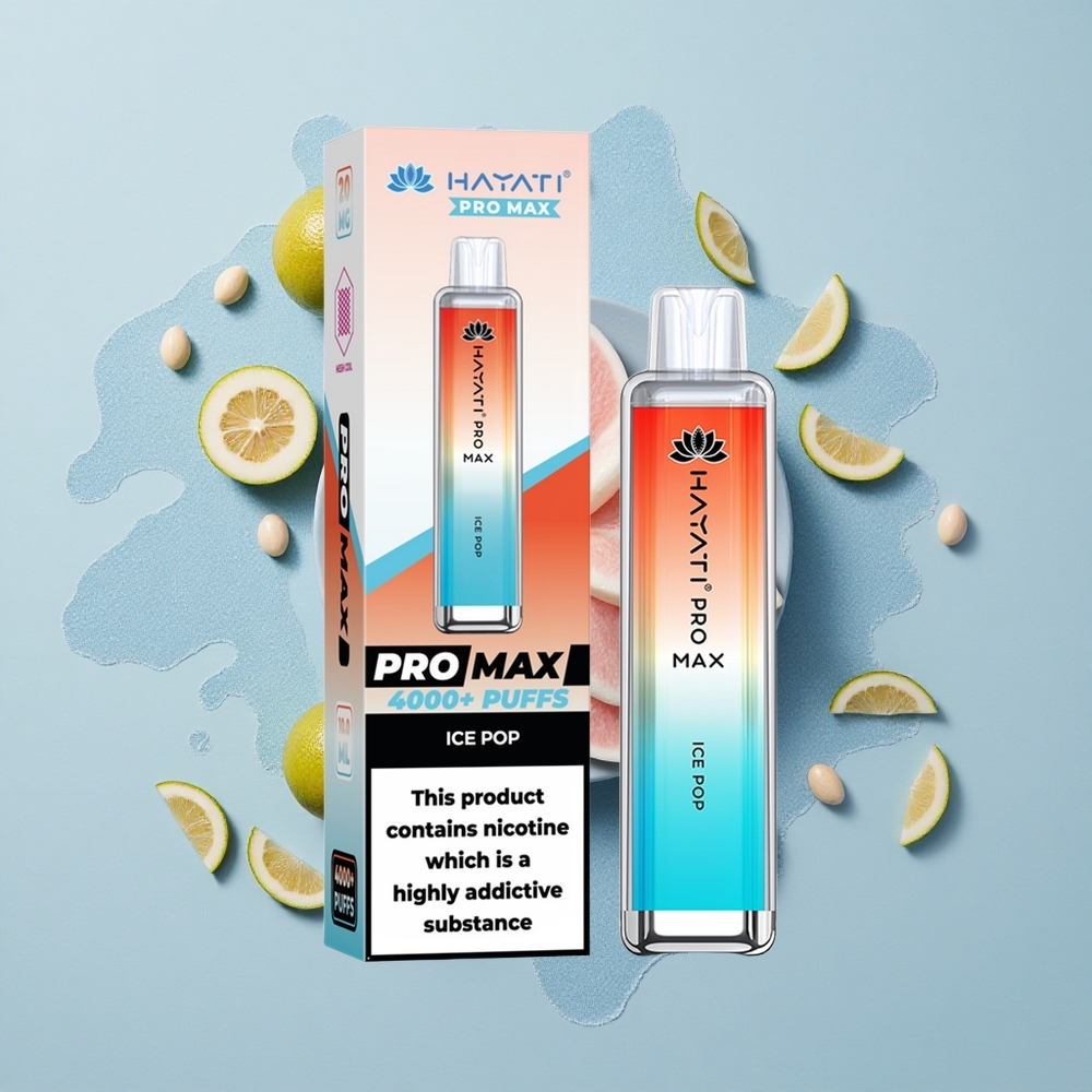 Hayati Pro Max 4000 Puffs Ледена Поп с Двойна Намотка и Кристален Външен Вид