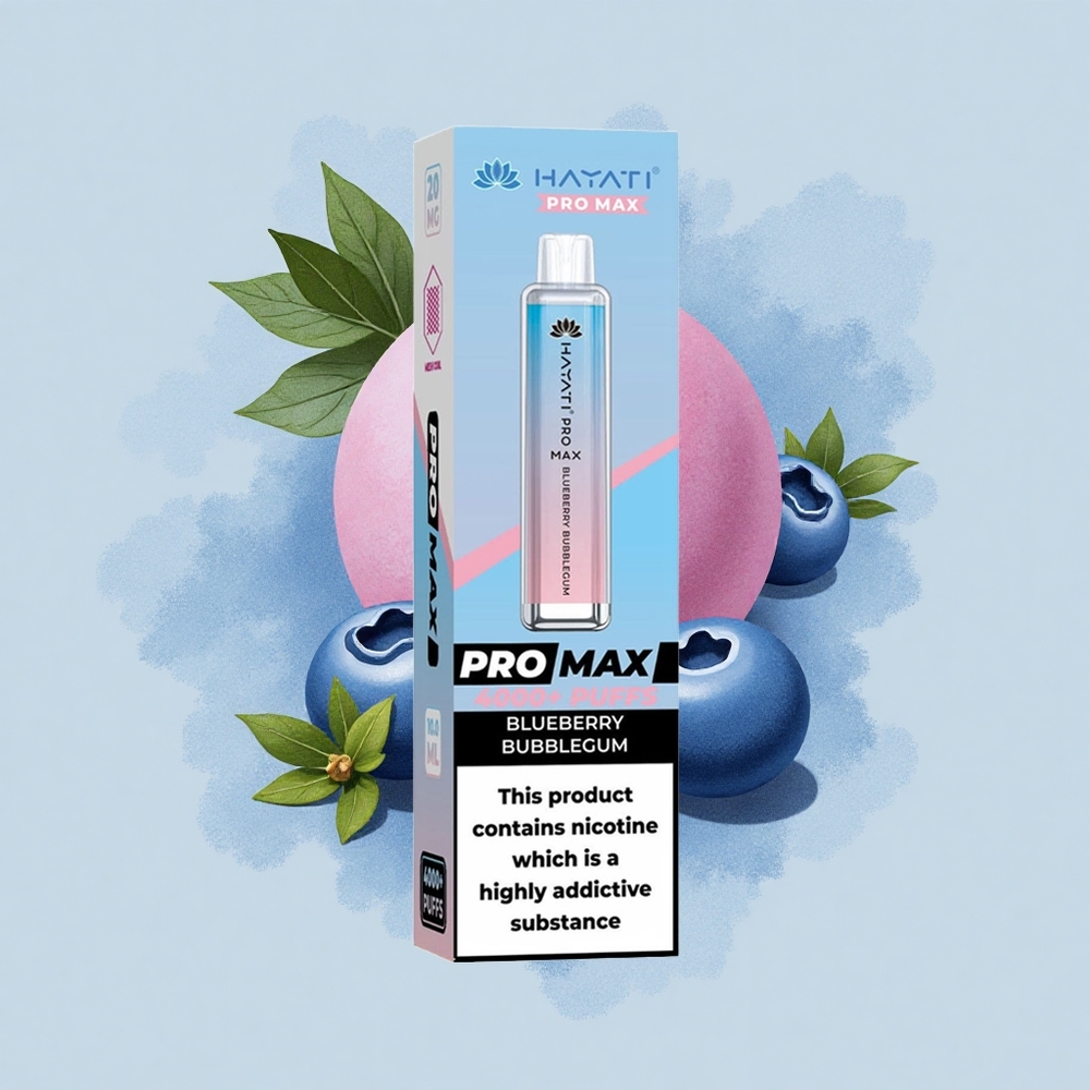Hayati Pro Max 4000 Puffs Боровинкова дъвка с двойна мрежа и кристален външен вид